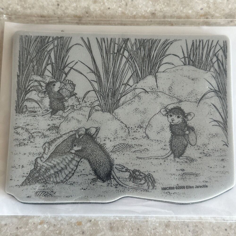 Stampendous House Mouse Cling Rubber Stamp HMCR60 Shell Search Beach Summer